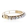 Image 1 : 14KT Yellow Gold Pearl Bangle Bracelet
