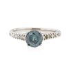 Image 1 : 14KT White Gold 0.92 ctw Blue and White Diamond Ring