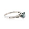 Image 2 : 14KT White Gold 0.92 ctw Blue and White Diamond Ring