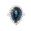 Image 1 : 14KT White Gold 15.46 ctw Topaz and Diamond Ring