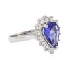 Image 2 : 14KT White Gold 2.66 ctw Tanzanite and Diamond Ring