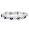 Image 1 : 14KT White Gold 8.85 ctw Sapphire and Diamond Bracelet