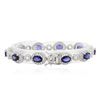 Image 2 : 14KT White Gold 8.85 ctw Sapphire and Diamond Bracelet