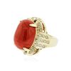 Image 2 : 14KT Rose Gold 20.93 ctw Coral and Diamond Ring