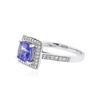 Image 2 : 18KT White Gold 1.52 ctw Tanzanite and Diamond Ring