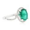 Image 2 : 14KT White Gold 2.07 ctw Emerald and Diamond Ring