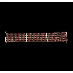 14KT Yellow Gold 60.90 ctw Ruby and Diamond Bracelet