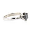 Image 2 : 14KT White Gold 1.50 ctw Black Diamond Ring