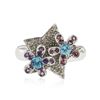 Image 1 : 14KT White Gold 0.40 ctw Amethyst, Topaz and Diamond Ring