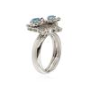 Image 3 : 14KT White Gold 0.40 ctw Amethyst, Topaz and Diamond Ring