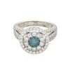 Image 1 : 14KT White Gold 1.92 ctw Fancy Blue Diamond Ring