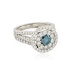 Image 2 : 14KT White Gold 1.92 ctw Fancy Blue Diamond Ring