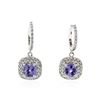 Image 1 : 14KT White Gold 2.45 ctw Tanzanite and Diamond Earrings