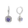 Image 2 : 14KT White Gold 2.45 ctw Tanzanite and Diamond Earrings