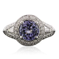 14KT White Gold 1.68 ctw Tanzanite and Diamond Ring