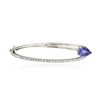 Image 1 : 14KT White Gold 3.21 ctw Tanzanite and Diamond Bangle Bracelet