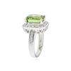Image 3 : 14KT White Gold 5.81 ctw Peridot and Diamond Ring