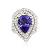 Image 1 : 18KT White Gold 6.53 ctw Tanzanite and Diamond Ring