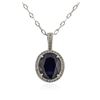 Image 2 : PLATED SILVER 9.77 ctw Sapphire and White Topaz Pendant With Chain
