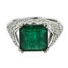 Image 1 : 14KT White Gold 4.40 ctw Emerald and Diamond Ring