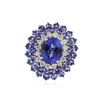 Image 1 : 14KT White Gold 9.25 ctw Tanzanite and Diamond Ring