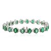 Image 2 : 14KT White Gold 15.83 ctw Emerald and Diamond Bracelet