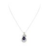 Image 1 : 18KT White Gold 4.63 ctw Tanzanite and Diamond Pendant With Chain