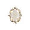 Image 1 : 14KT Yellow Gold 3.79 ctw Opal and Diamond Ring