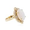 Image 2 : 14KT Yellow Gold 3.79 ctw Opal and Diamond Ring