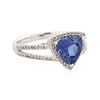 Image 2 : 14KT White Gold 2.00 ctw Tanzanite and Diamond Ring