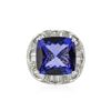 Image 1 : 18KT White Gold GIA Certified 19.06 ctw Tanzanite and Diamond Ring