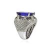 Image 3 : 18KT White Gold GIA Certified 19.06 ctw Tanzanite and Diamond Ring