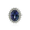 Image 1 : 14KT White Gold 9.53 ctw Tanzanite and Diamond Ring