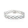 Image 1 : 14KT White Gold 19.38 ctw Aquamarine and Diamond Bracelet