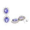 Image 2 : 14KT White Gold 10.92 ctw Tanzanite and Diamond Earrings