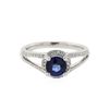 Image 1 : 18KT White Gold 0.98 ctw Sapphire and Diamond Ring