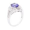 Image 3 : 14KT White Gold 1.44 ctw Tanzanite and Diamond Ring