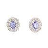 Image 1 : 14KT White Gold 1.40 ctw Tanzanite and Diamond Earrings