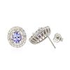 Image 2 : 14KT White Gold 1.40 ctw Tanzanite and Diamond Earrings