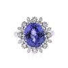 Image 1 : 14KT White Gold 4.91 ctw Tanzanite and Diamond Ring
