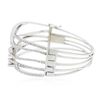 Image 2 : 14KT White Gold 3.99 ctw Diamond Bangle Bracelet