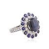 Image 2 : 14KT White Gold 9.12 ctw Blue Star Sapphire and Diamond Ring