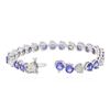 Image 3 : 14KT White Gold 14.58 ctw Tanzanite and Diamond Tennis Bracelet