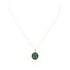 Image 1 : 14KT Yellow Gold 3.96 ctw Emerald, Ruby and Diamond Pendant With Chain