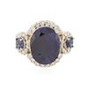 Image 1 : 14KT White Gold 5.04 ctw Sapphire and Diamond Ring
