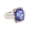 Image 2 : 14KT White Gold GIA Certified 11.73 ctw Tanzanite and Diamond Ring