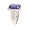 Image 3 : 14KT White Gold GIA Certified 11.73 ctw Tanzanite and Diamond Ring