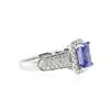 Image 2 : 14KT White Gold 1.84 ctw Tanzanite and Diamond Ring