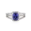 Image 1 : 14KT White Gold 1.53 ctw Tanzanite and Diamond Ring