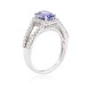 Image 3 : 14KT White Gold 1.53 ctw Tanzanite and Diamond Ring